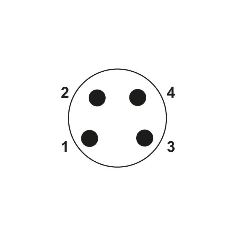 M8 4pins A code male straight front panel mount connector, unshielded, solder